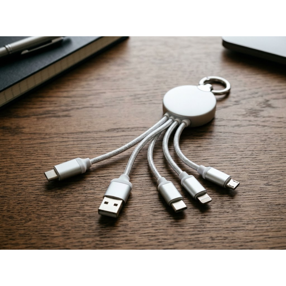 Custom Branded 3-in-1 Keychain Charging Cable