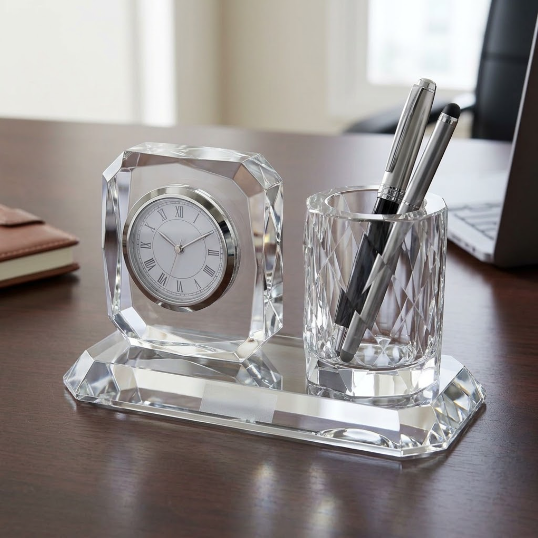 Custom Branded Crystal Desk Clock